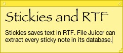 Stickies and RTF