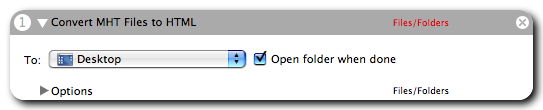 convert mht files with automator