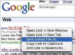 Save the linked file via the context menu