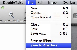 Save to Aperture Menu