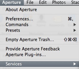 Aperture Services Menu
