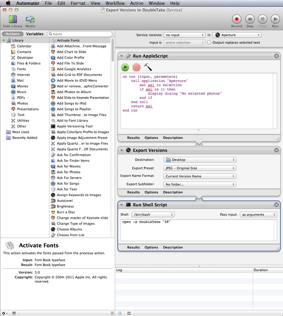 Install or view in Automator
