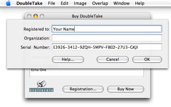 Screen shot of Registration