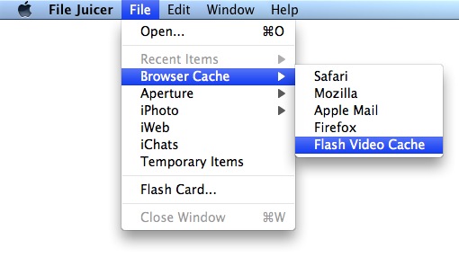 Flash Cache Menu